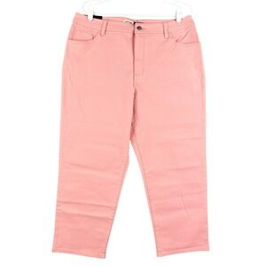 St. John's Bay Women's Apricot Blush Jeans Size 16 Stretch High Rise Tapered NWT